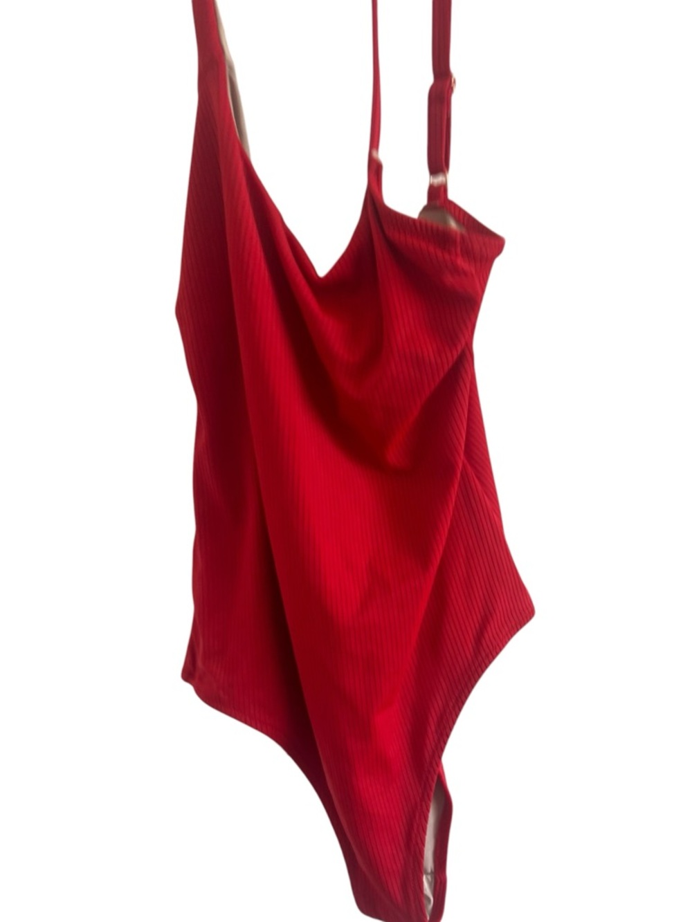 Red Ribbed One-Piece Swimsuit